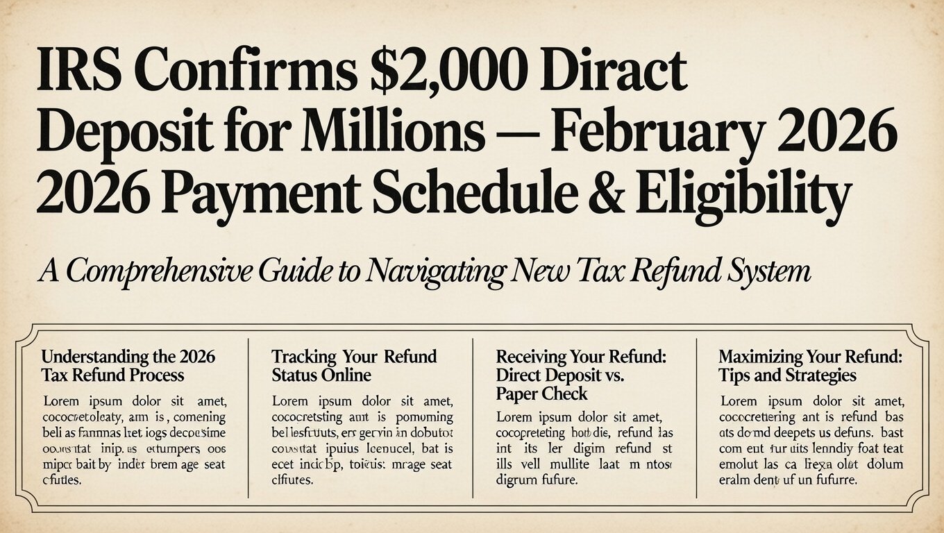 IRS Confirms $2,000 Direct Deposit for Millions